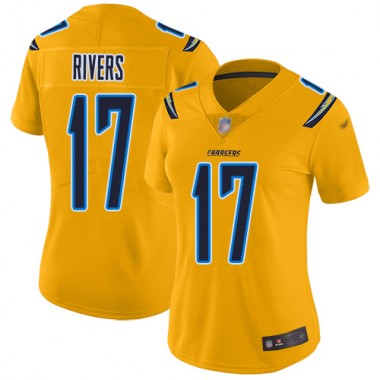 Los Angeles Chargers NFL Football Philip Rivers Gold Jersey Women Limited #17 Inverted Legend->los angeles chargers->NFL Jersey